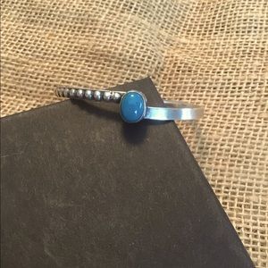 Paul Livingston blue turquoise stacker cuff small
